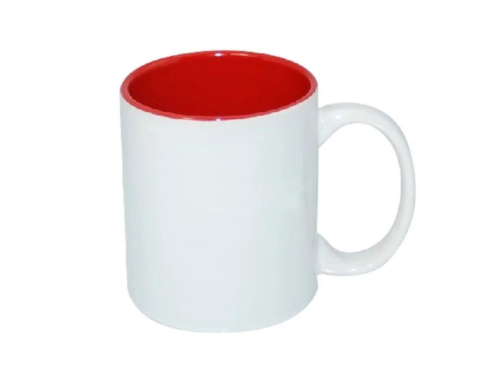 Taza blanca de cerámica de 11oz. con color en el interior Sublimarts